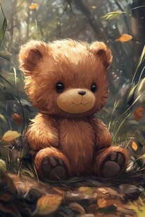 森林中的可爱小熊