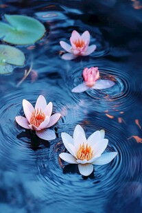 水中睡莲绽放美丽景象