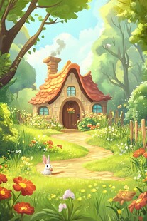 童话风森林中的梦幻小屋