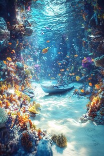 梦幻海底小船奇景