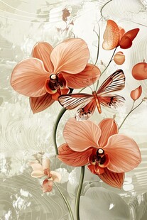 橙蝶伴兰 优雅花卉景致