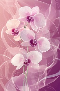 梦幻粉紫色系优雅蝴蝶兰