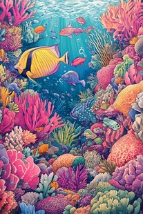 梦幻海底世界缤纷珊瑚鱼