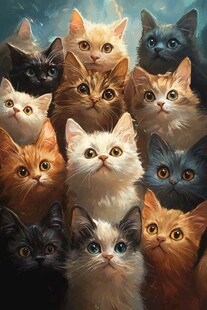 一群萌猫大集合