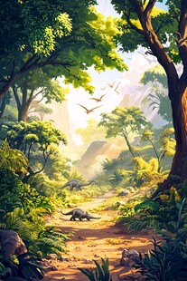 梦幻史前丛林探险景象