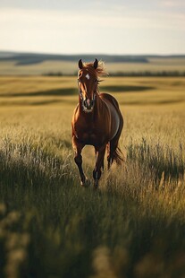 草原上奔腾的骏马