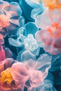 梦幻绚丽花朵微观景象