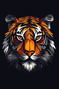 猛虎头像插画