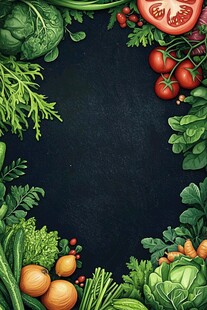 多彩新鲜蔬菜环绕的背景