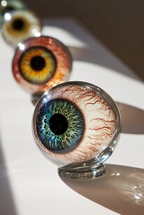 逼真眼球玻璃工艺品展示