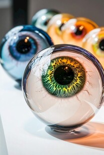 逼真玻璃眼球艺术品展示