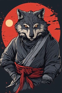 狼武士 月夜下的神秘身影