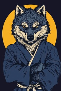 狼武士 月夜下的神秘风采