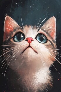仰望的萌趣小猫