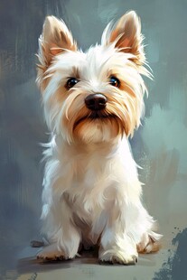 可爱西高地白梗犬肖像
