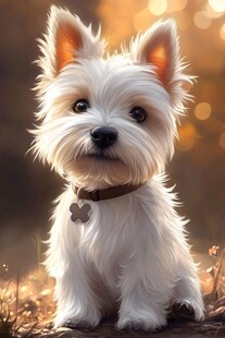 可爱西高地白梗犬的萌照