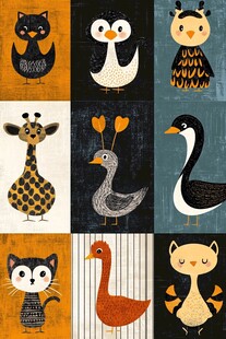 可爱动物插画集合