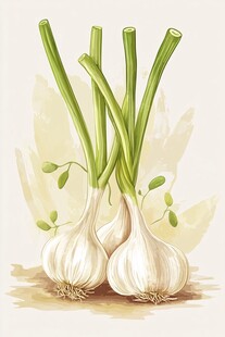 新鲜大蒜插画