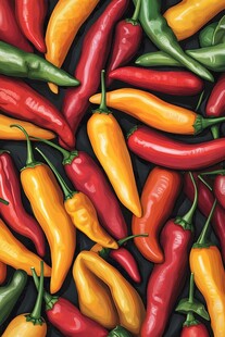 多彩辣椒堆叠