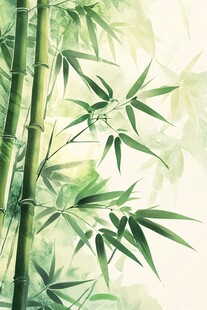 水墨风翠竹景致