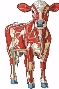 奶牛肌肉解剖示意图