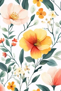 清新花卉图案设计素材