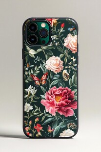 花卉蝴蝶图案手机保护壳