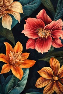 绚丽多彩花卉图案设计