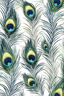 孔雀羽毛精美无缝图案