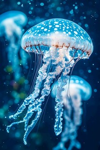 梦幻水母在水中优雅游动