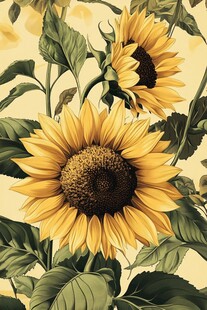 向日葵花卉插画