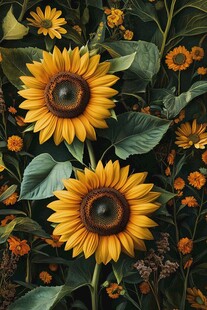 灿烂向日葵的生机图景