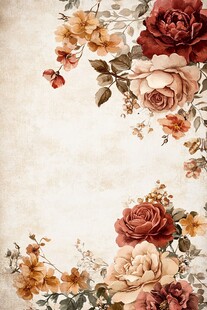 复古花卉装饰图案背景图