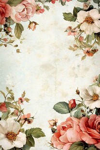 复古花卉边框背景图