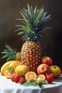 静物 多彩水果组合