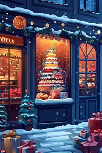 圣诞橱窗 节日甜蜜氛围拉满