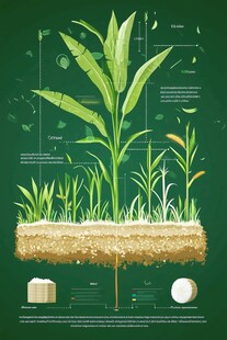 玉米植株结构与根系示意图