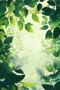 清新绿叶背景图