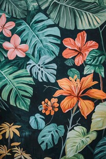 热带花卉绿植装饰画