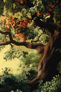 古老大树的繁茂绿意世界