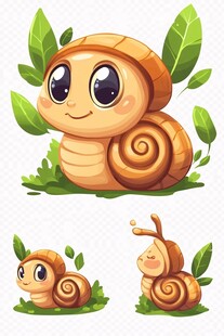 可爱卡通蜗牛插画
