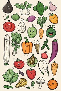 可爱卡通蔬菜大集合