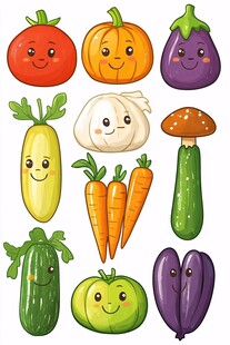 可爱笑脸蔬菜大集合
