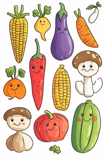 可爱卡通蔬菜大集合