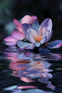 水中睡莲绽放的梦幻之美