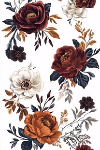 复古花卉图案设计素材