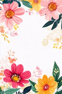 花卉边框插画