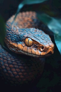 凝视的斑斓毒蛇