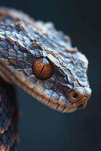 蝰蛇特写 锐利目光与纹理