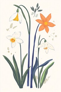 清新手绘花卉插画